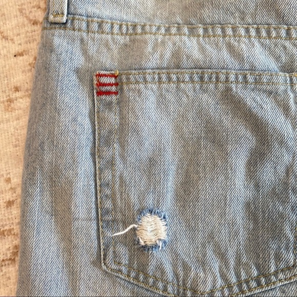 BDG Girlfriend High Rise Jean Shorts Urban Outfitters Blue Distressed Sz 34 - Picture 9 of 14